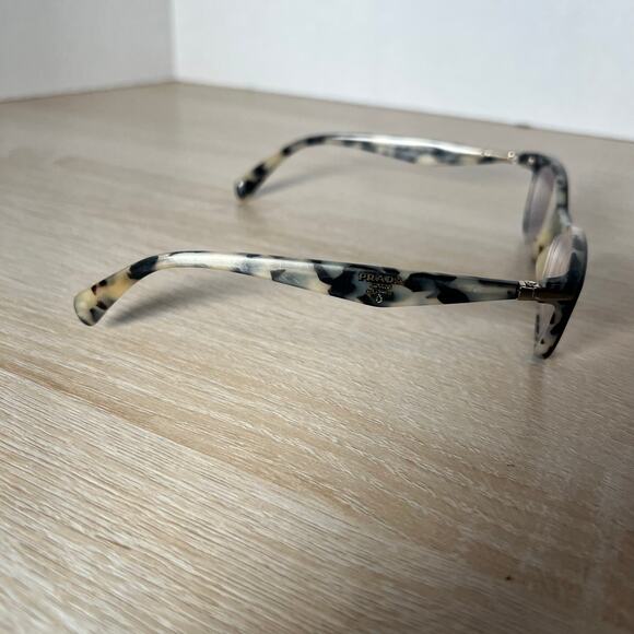 Prada VPR15P ROK-1O1 Eyeglasses Black Tortoise Cream PARTS ONLY 53-16-135 - Picture 10 of 10